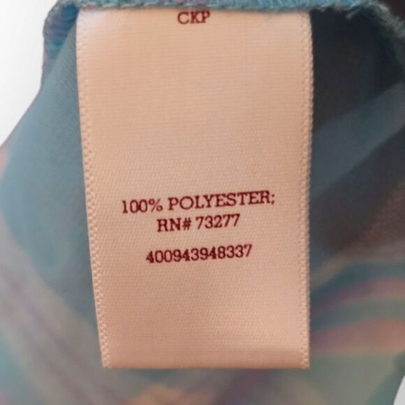 S0 Light Pink and Blue Plaid Sheer Button Up Long Sleeve Shirt RN73277 (Size L) - Picture 6 of 7